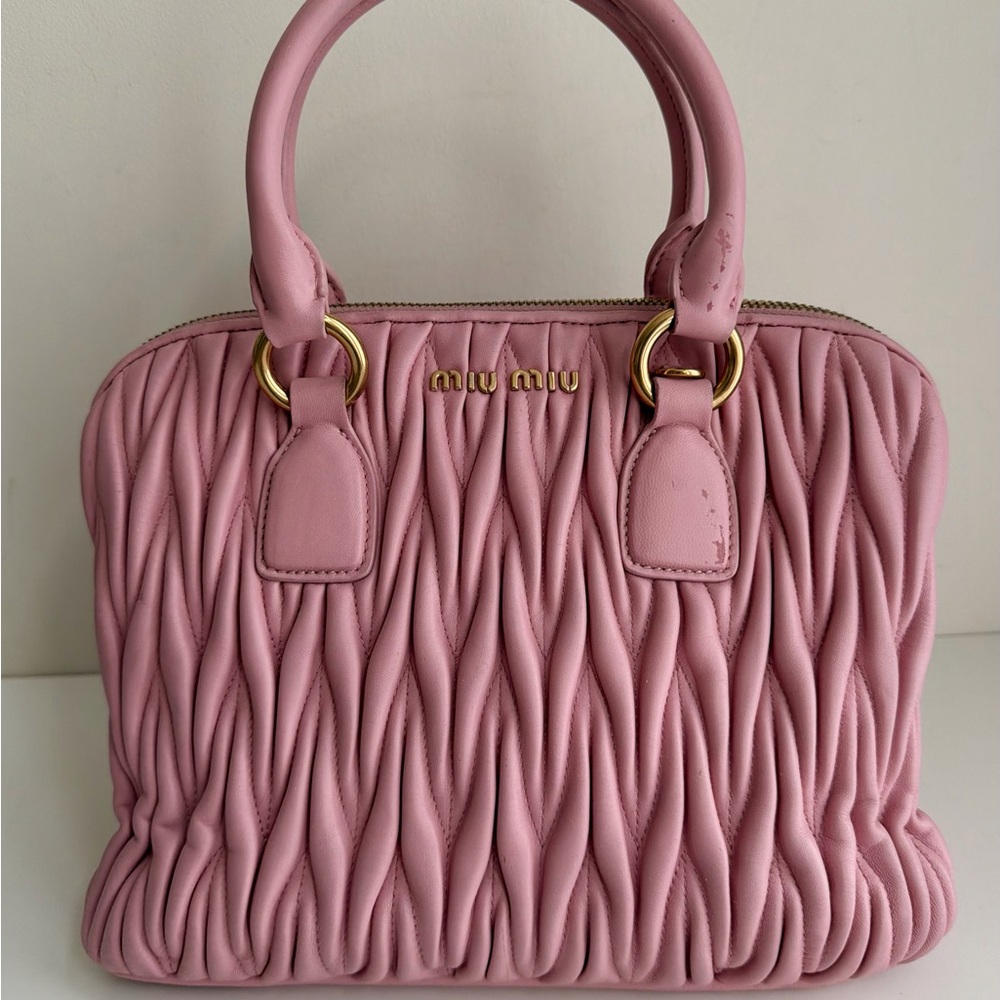 Authentic Miu Miu Matelasse Two-way Satchel Crossbody Handbag - Picture 4 of 16